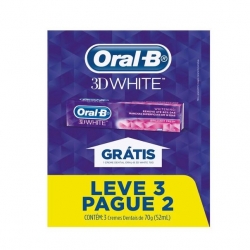 Creme Dental ORAL-B 3D White Brilliant 70G Pague 2 Leve 3