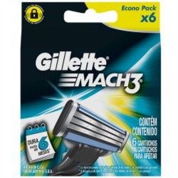 Carga para Aparelho de Barbear GILLETTE Promoção Regular Mach 3 Regular 6 unidades