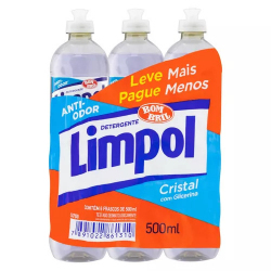 DETERGENTE LIQUIDO LIMPOL 6PK LV+PG- 500ML CRISTAL