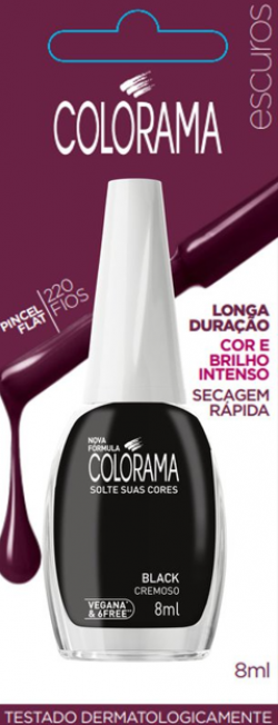 ESMALTE CREMOSO COLORAMA 8ML BLACK