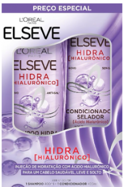 KIT ELSEVE SHAMPOO400ML+CONDICIONADOR400ML HIDRA HIALURONICO