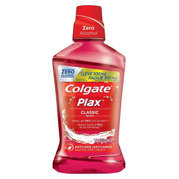 Enxaguante Bucal COLGATE Plax Classic  Leve 500ML Pague 350ML