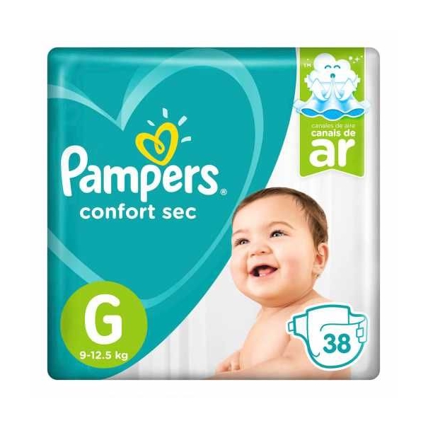 Fralda Descartavel Infantil PAMPERS Confort Sec Tamanho G com 38 Unidades