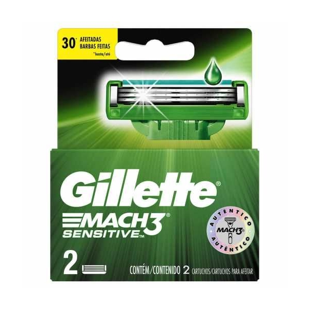 Carga para Aparelho de Barbear GILLETTE Mach 3 Sensitive 2 unidades