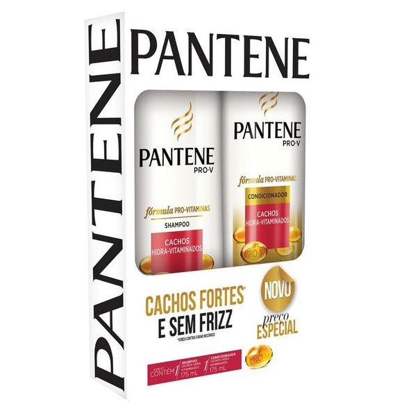 Kit PANTENE Shampoo 175ml + Condicionador Cachos Hidra vitaminados 175ml