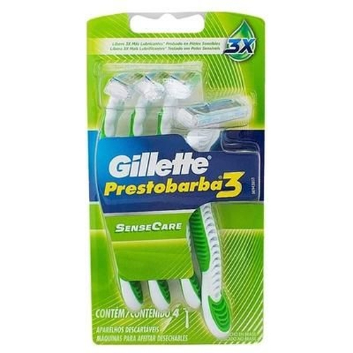 Aparelho de Barbear GILLETTE Prestobarba 3 Sensitive Leve 4 Pague 3