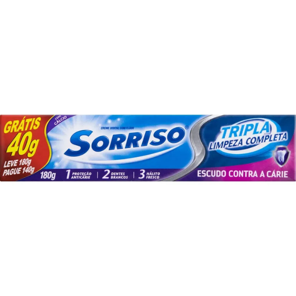 Creme Dental Sorriso 180G Tripla Limpeza Completa (Preo Especial)