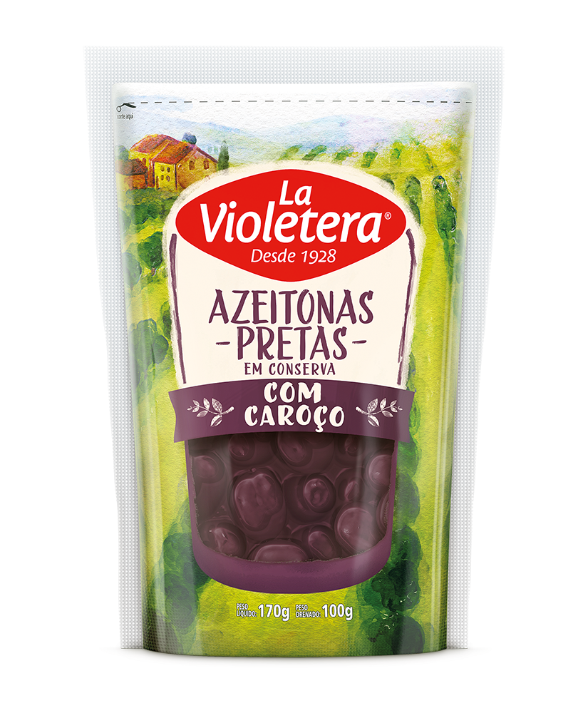 AZEITONA PRETA C/ CAROO 100G LA VIOLETERA SACHE