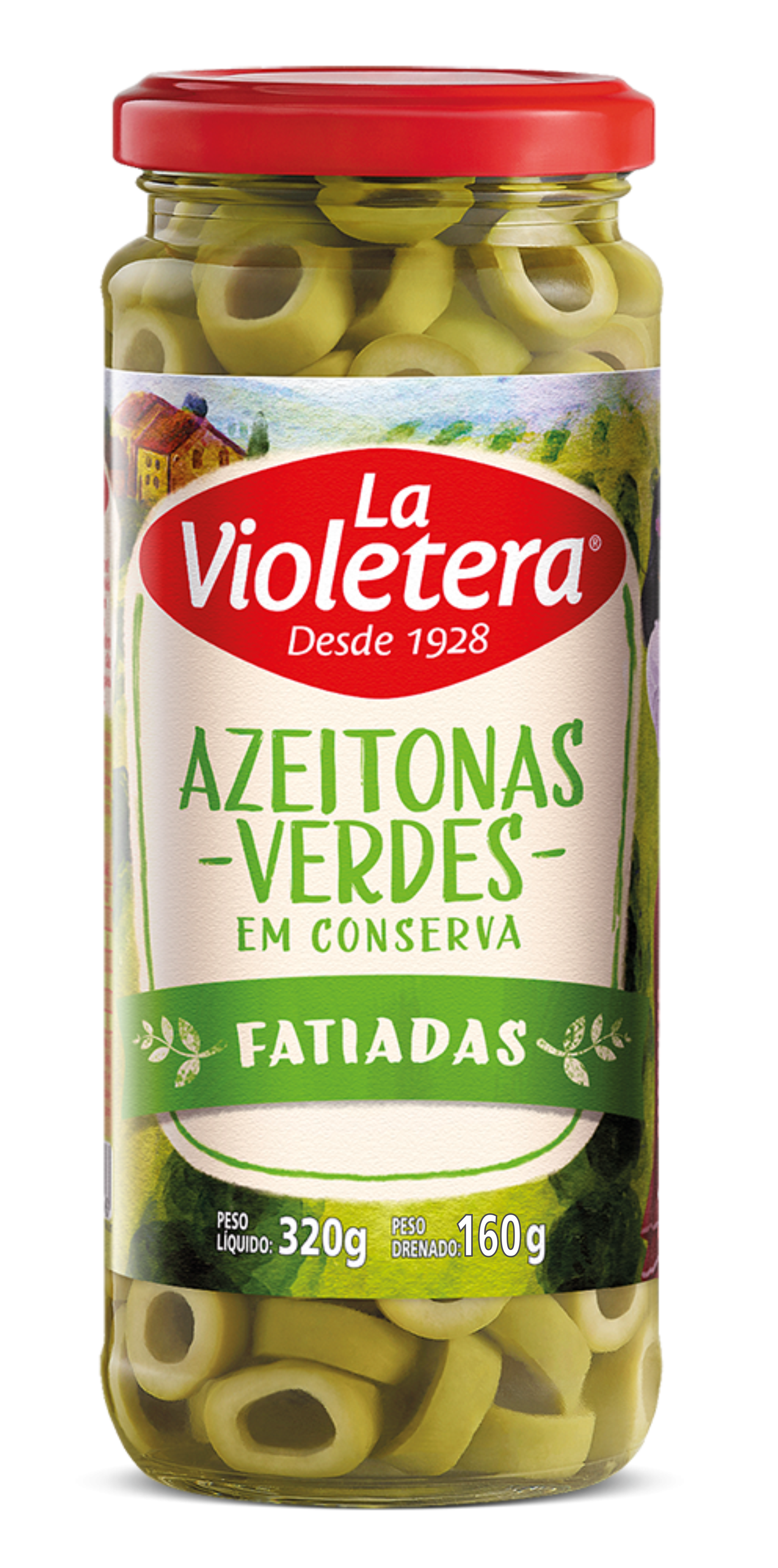 AZEITONA VERDE FATIADA 160G LA VIOLETERA POTE