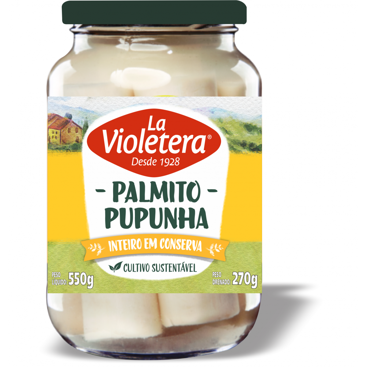 PALMITO PUPUNHA INTEIRO 270G LA VIOLETERA