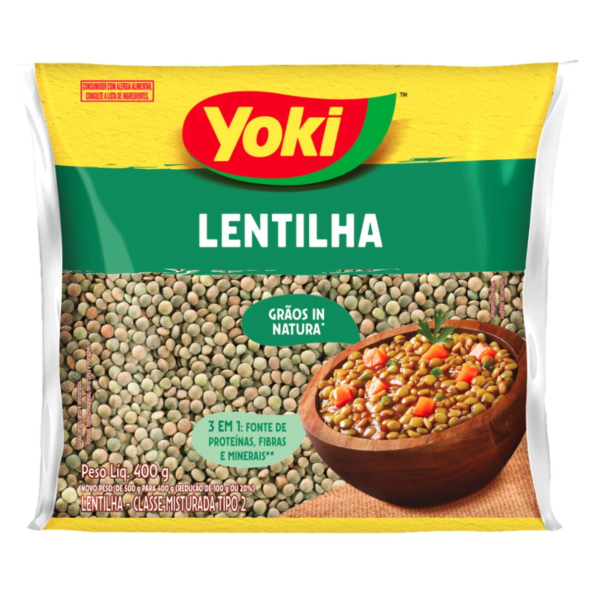 LENTILHA YOKI 400G T2