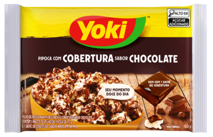 PIPOCA MICROONDAS YOKI 160G COBERTURA CHOCOLATE