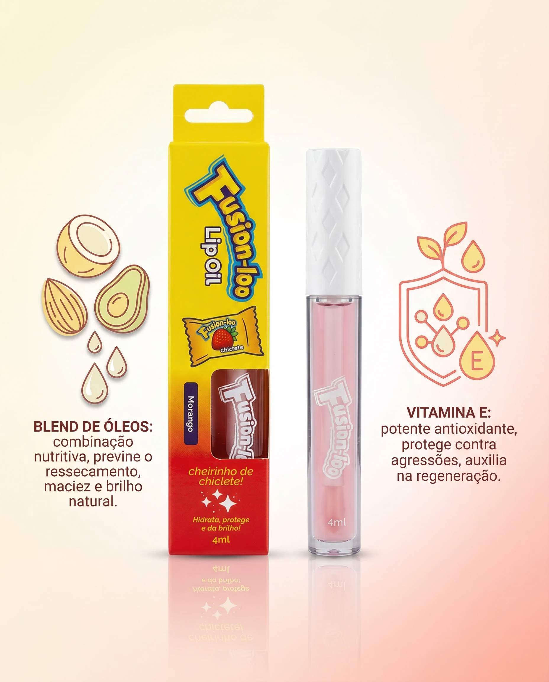 LIP OIL FUSION-LOO 4ML MORANGO